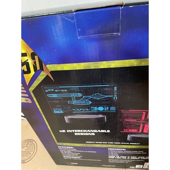 STAR TREK USS ENTERPRISE Schematic Acrylic LED SET - TOS & NEXT GENERATION NIB - Picture 5 of 10